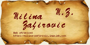 Milina Zafirović vizit kartica